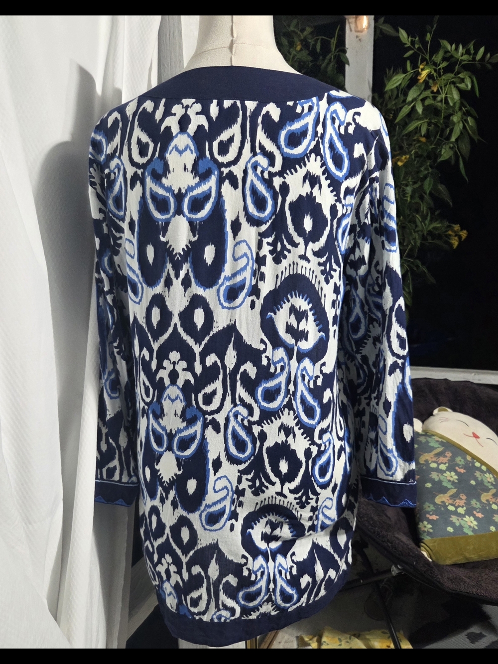 Women's Navy & White Printed Tunic - Picture 2 of 3